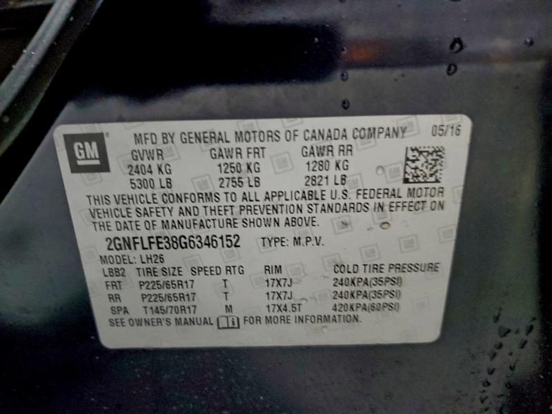 Zdjęcie 14 z aukcji – 2016 CHEVROLET EQUINOX LT z VIN 2GNFLFE38G6346152