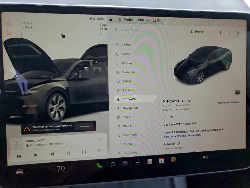 Photo 9 from auction – 2023 TESLA MODEL Y with VIN 7SAYGDEE7PA194337