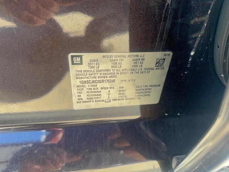 Photo 10 from auction – 2016 CHEVROLET SUBURBAN C with VIN 1GNSCJKC0GR176346