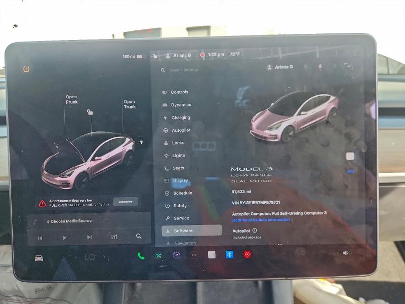 Photo 9 from auction – 2021 TESLA MODEL 3 with VIN 5YJ3E1EB7MF879731