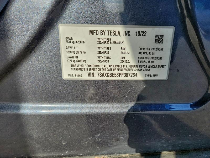 Photo 14 from auction – 2023 TESLA MODEL X with VIN 7SAXCBE58PF367264