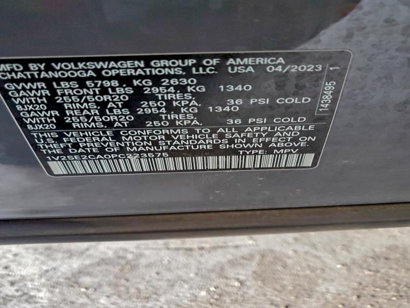 Photo 14 from auction – 2023 VOLKSWAGEN ATLAS CROS with VIN 1V2SE2CA0PC223575