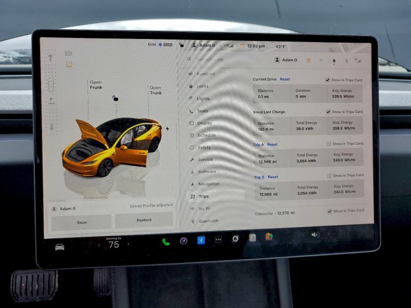 Photo 9 from auction – 2025 TESLA MODEL 3 with VIN 5YJ3E1EAXSF923306