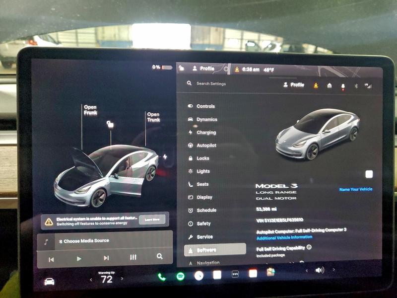 Photo 9 from auction – 2020 TESLA MODEL 3 with VIN 5YJ3E1EB5LF635610