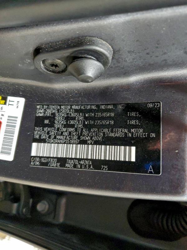 Photo 14 from auction – 2023 TOYOTA HIGHLANDER with VIN 5TDKDRAH6PS518997