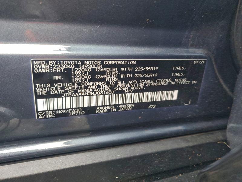 Photo 14 from auction – 2021 TOYOTA VENZA LE with VIN JTEAAAAH2MJ031600