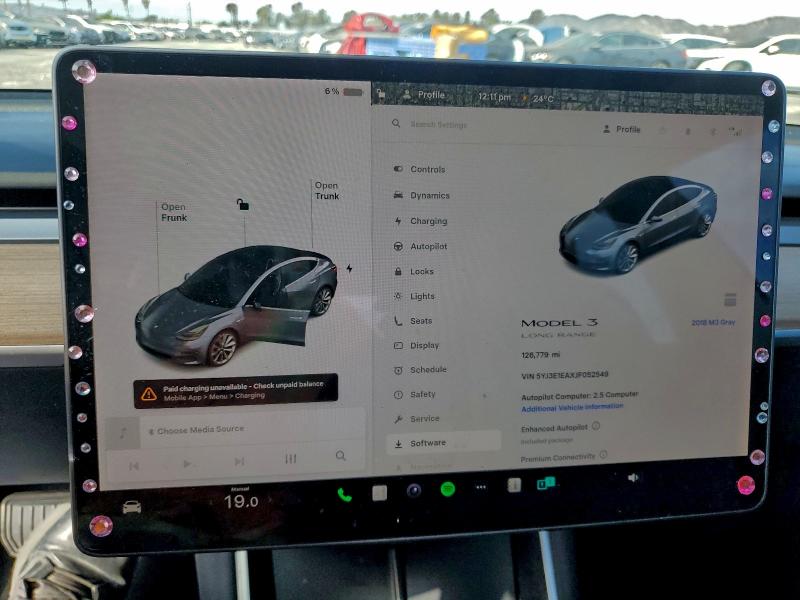 Photo 9 from auction – 2018 TESLA MODEL 3 with VIN 5YJ3E1EAXJF052549