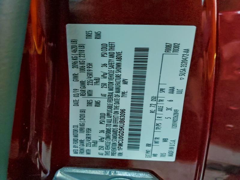 Photo 14 from auction – 2019 FORD ESCAPE with VIN 1FMCU0GD5KUB63096