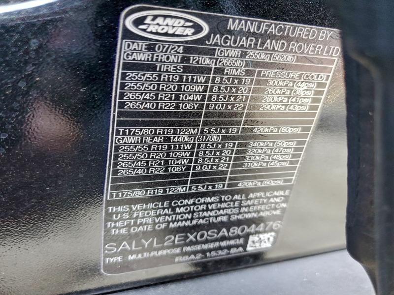 Photo 14 from auction – 2025 LAND ROVER RANGE ROVE with VIN SALYL2EX0SA804476