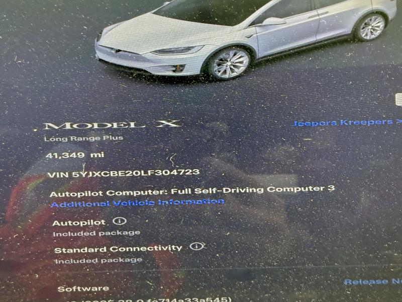 Photo 9 from auction – 2020 TESLA MODEL X with VIN 5YJXCBE20LF304723