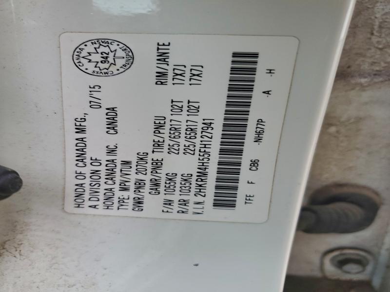 Photo 14 from auction – 2015 HONDA CR-V with VIN 2HKRM4H55FH127941