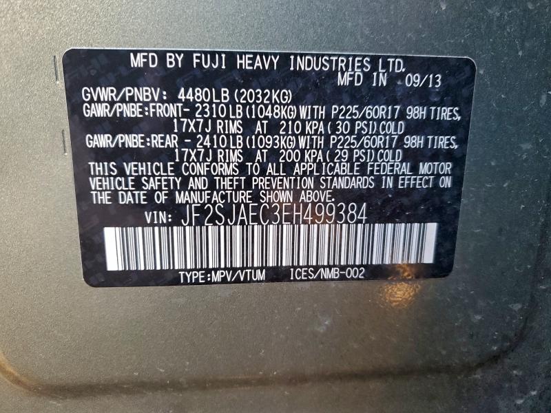 Photo 14 from auction – 2014 SUBARU FORESTER 2 with VIN JF2SJAEC3EH499384