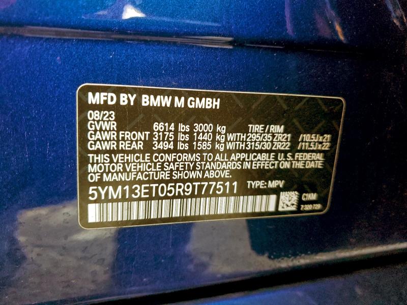 Photo 14 from auction – 2024 BMW X5 M COMPE with VIN 5YM13ET05R9T77511