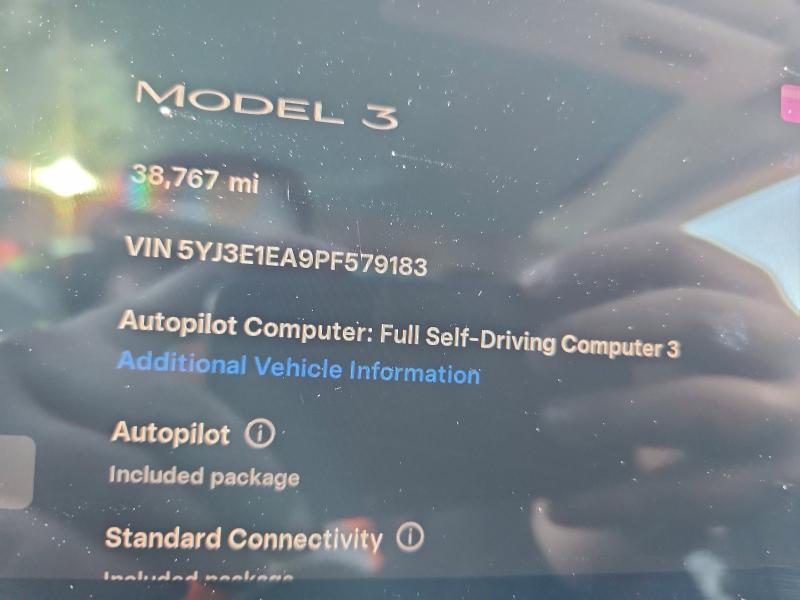 Photo 9 from auction – 2023 TESLA MODEL 3 with VIN 5YJ3E1EA9PF579183