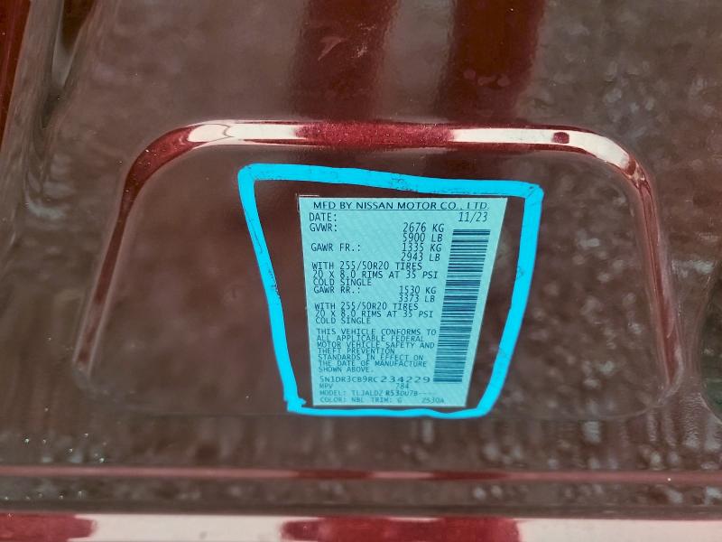 Photo 14 from auction – 2024 NISSAN PATHFINDER with VIN 5N1DR3CB9RC234229