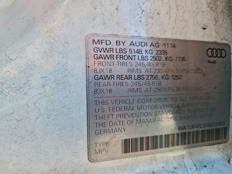 Photo 14 from auction – 2015 AUDI A4 ALLROAD with VIN WA1UFAFL8FA072603