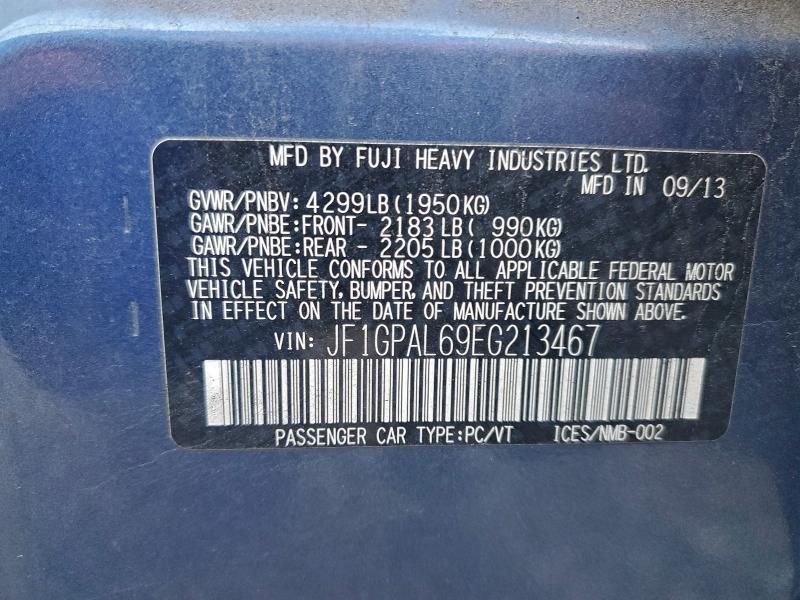 Photo 14 from auction – 2014 SUBARU IMPREZA SP with VIN JF1GPAL69EG213467