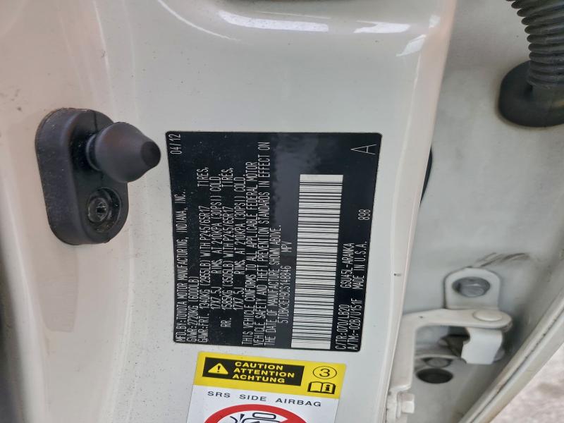 Photo 14 from auction – 2012 TOYOTA HIGHLANDER with VIN 5TDBK3EH9CS148846
