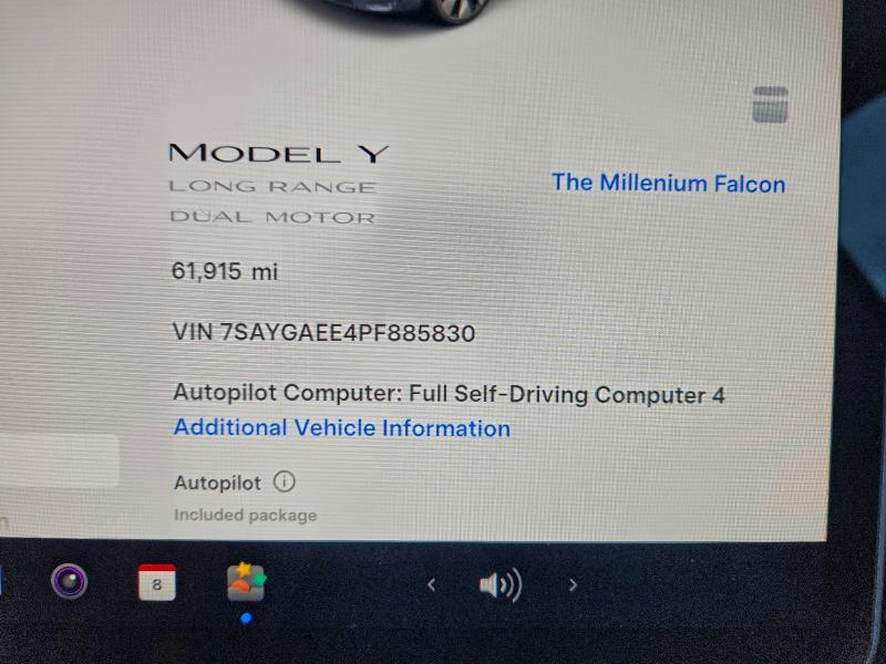 Photo 9 from auction – 2023 TESLA MODEL Y with VIN 7SAYGAEE4PF885830