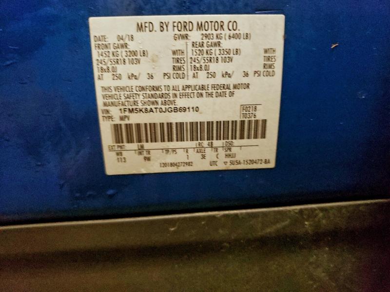 Photo 14 from auction – 2018 FORD EXPLORER P with VIN 1FM5K8AT0JGB69110