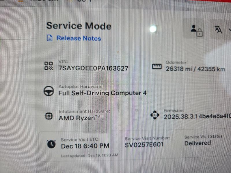 Photo 9 from auction – 2023 TESLA MODEL Y with VIN 7SAYGDEE0PA163527