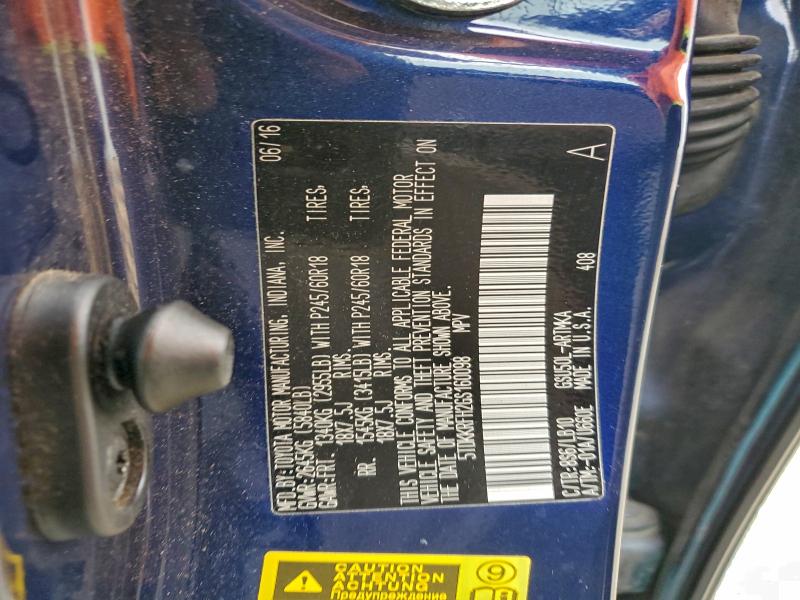 Photo 14 from auction – 2016 TOYOTA HIGHLANDER with VIN 5TDKKRFH2GS160098