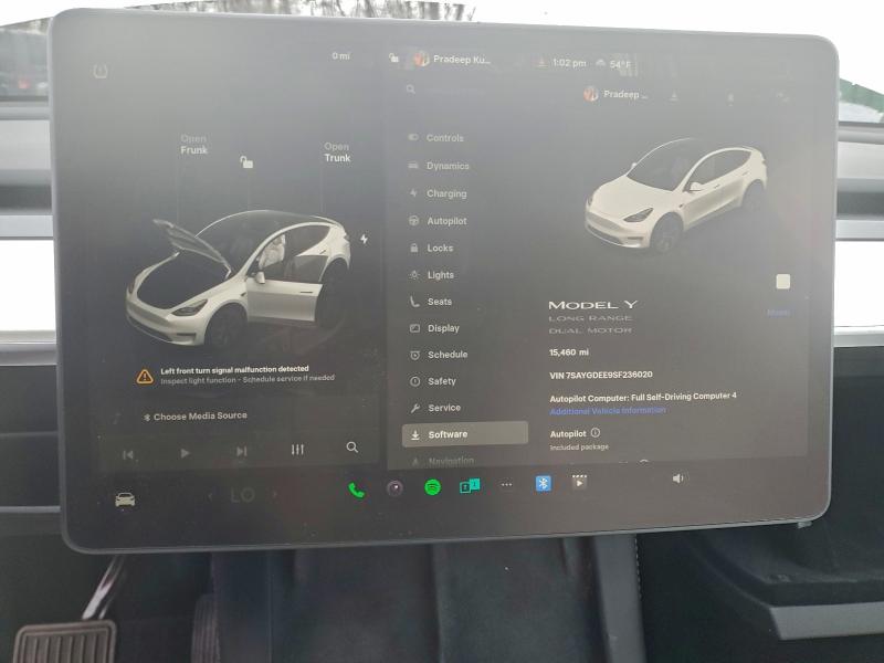 Photo 9 from auction – 2025 TESLA MODEL Y with VIN 7SAYGDEE9SF236020