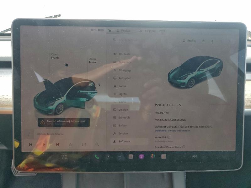 Photo 9 from auction – 2022 TESLA MODEL 3 with VIN 5YJ3E1EA0NF369925