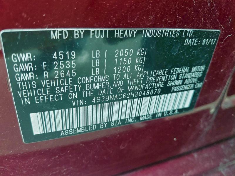 Photo 10 from auction – 2017 SUBARU LEGACY 2.5 with VIN 4S3BNAC62H3048870