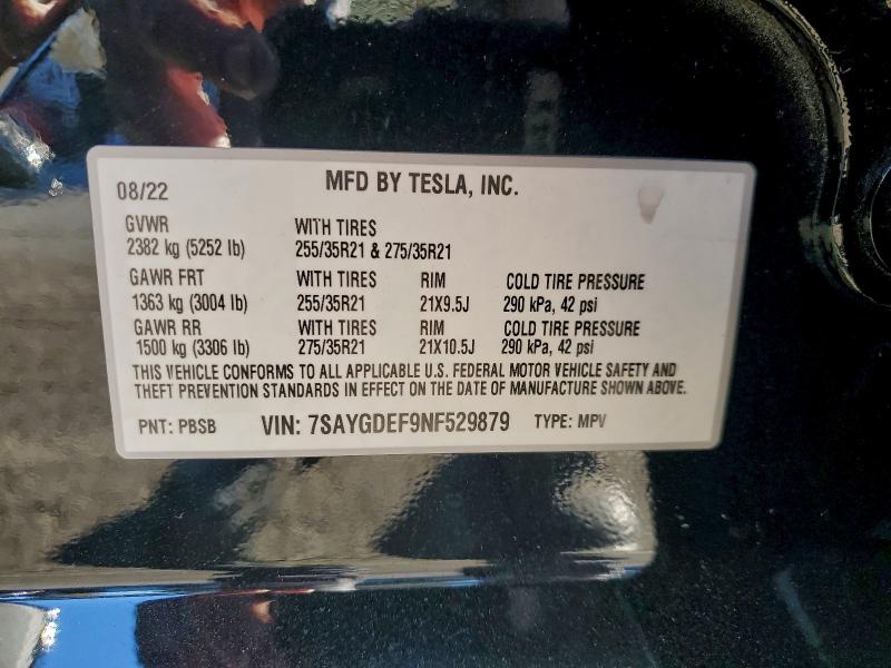 Photo 14 from auction – 2022 TESLA MODEL Y with VIN 7SAYGDEF9NF529879
