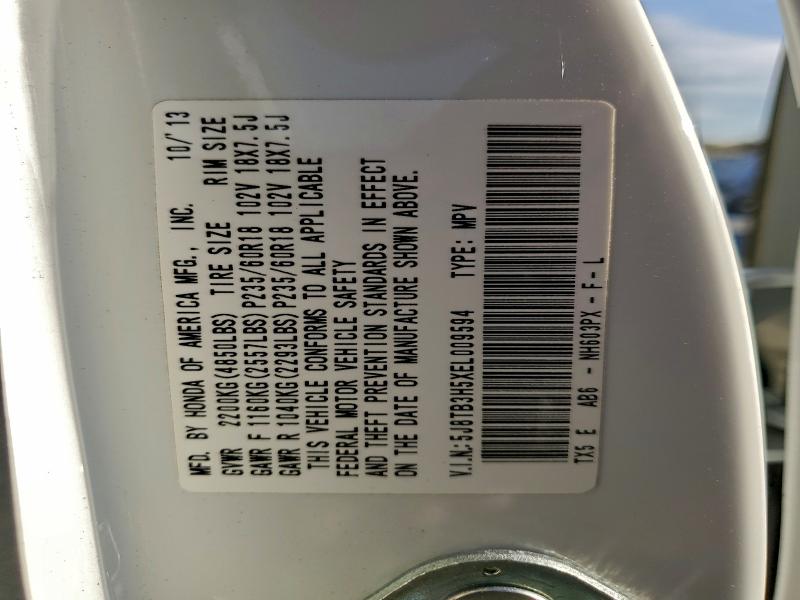 Photo 14 from auction – 2014 ACURA RDX with VIN 5J8TB3H5XEL009594