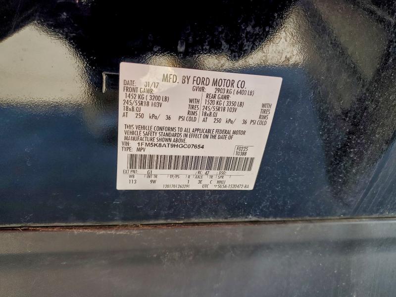 Photo 14 from auction – 2017 FORD EXPLORER P with VIN 1FM5K8AT9HGC07654