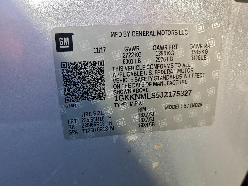 Photo 14 from auction – 2018 GMC ACADIA SLT with VIN 1GKKNMLS5JZ175327