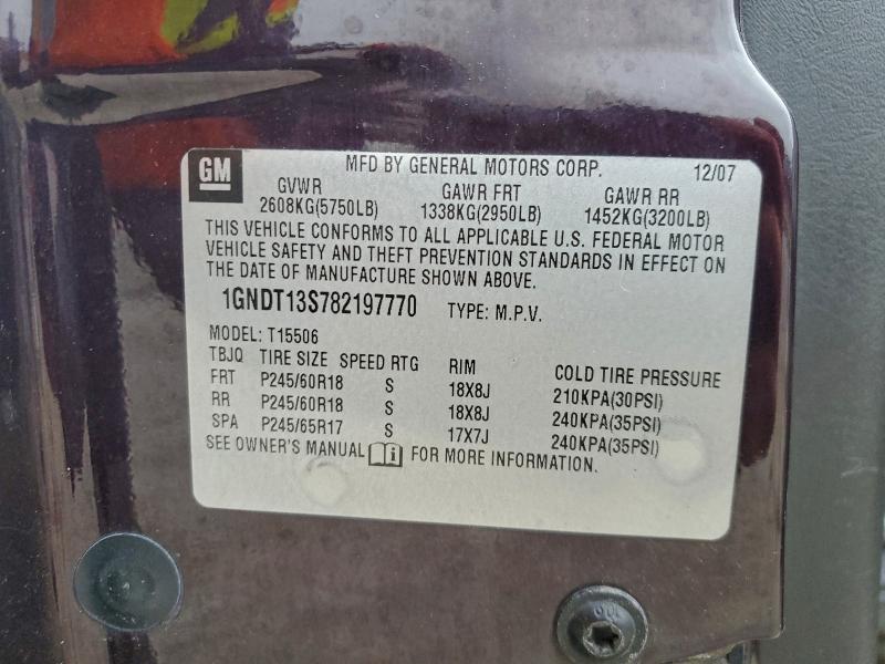 Photo 14 from auction – 2008 CHEVROLET TRAILBLAZER with VIN 1GNDT13SX82209555
