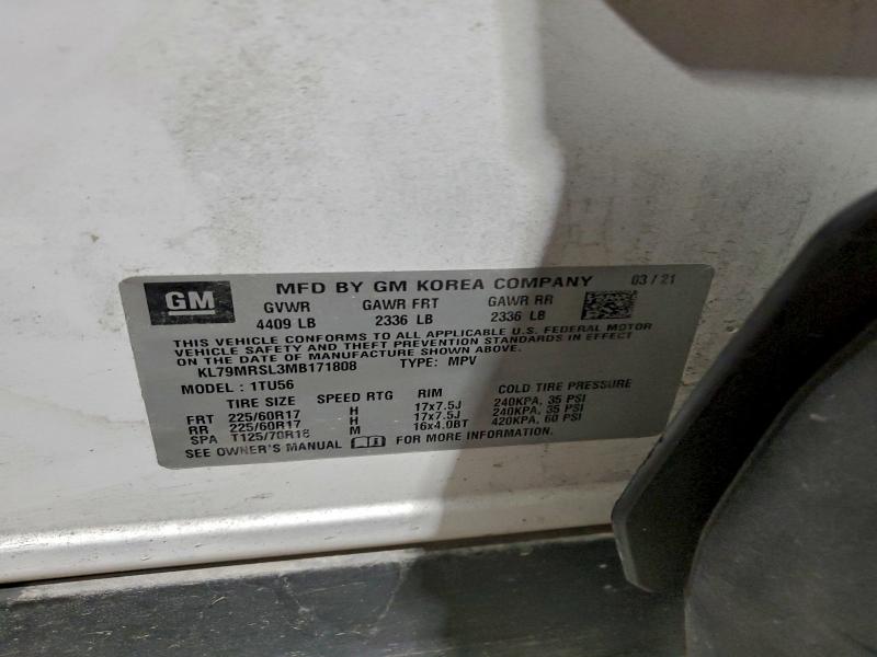 Photo 14 from auction – 2021 CHEVROLET TRAILBLAZE with VIN KL79MRSL3MB171808