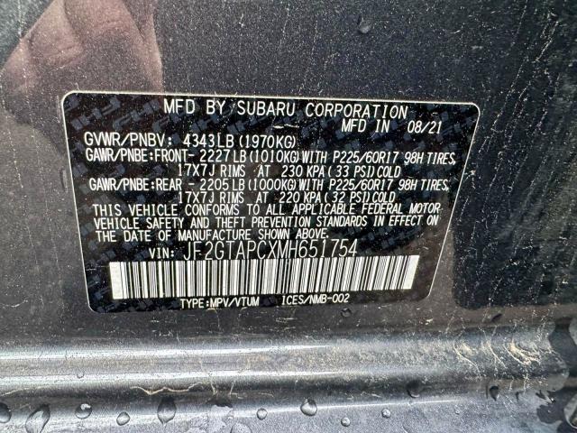 Photo 10 from auction – 2021 SUBARU CROSSTREK with VIN JF2GTAPCXMH651754
