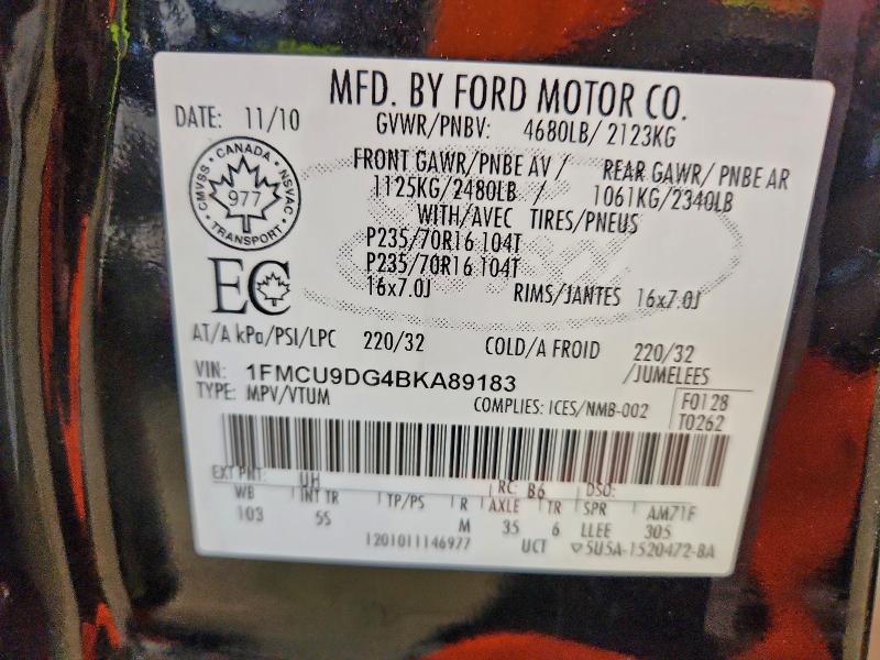 Foto 14 de la subasta – 2011 FORD ESCAPE XLT con VIN 1FMCU9DG4BKA89183