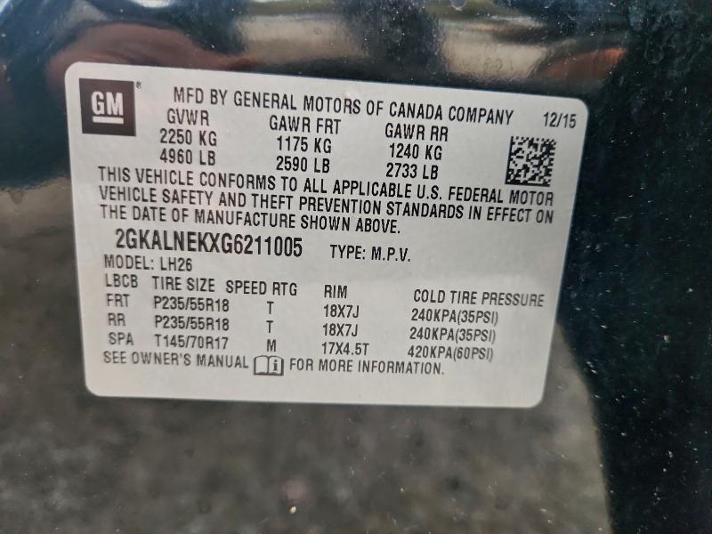 Photo 14 from auction – 2016 GMC TERRAIN SL with VIN 2GKALNEKXG6211005