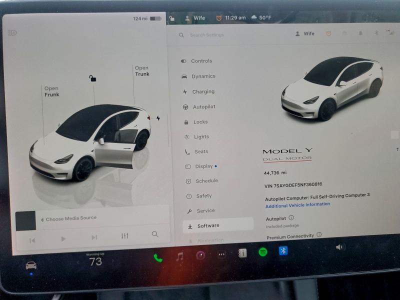 Photo 9 from auction – 2022 TESLA MODEL Y with VIN 7SAYGDEF5NF360816
