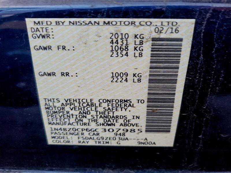 Photo 14 from auction – 2016 NISSAN LEAF SV with VIN 1N4BZ0CP6GC307985