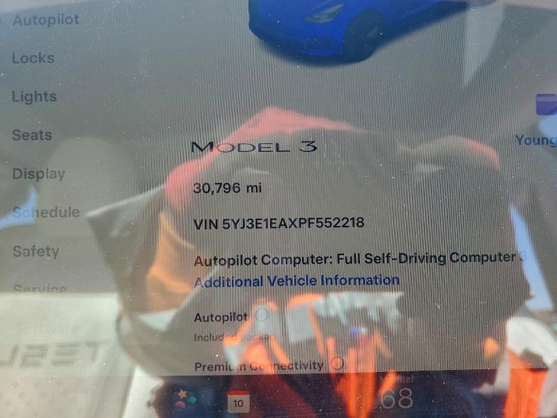 Photo 9 from auction – 2023 TESLA MODEL 3 with VIN 5YJ3E1EAXPF552218