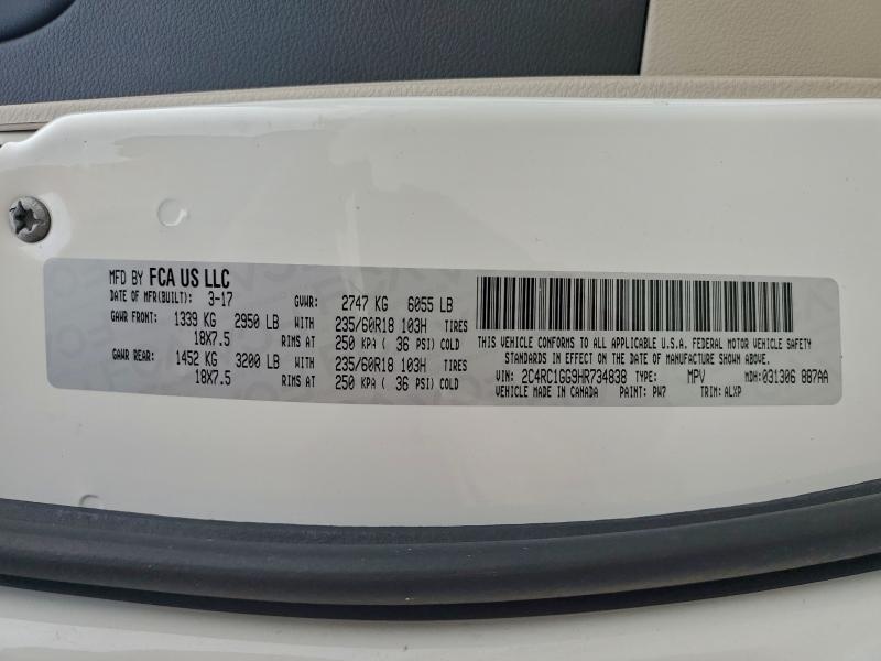 Photo 14 from auction – 2017 CHRYSLER PACIFICA L with VIN 2C4RC1GG9HR734838