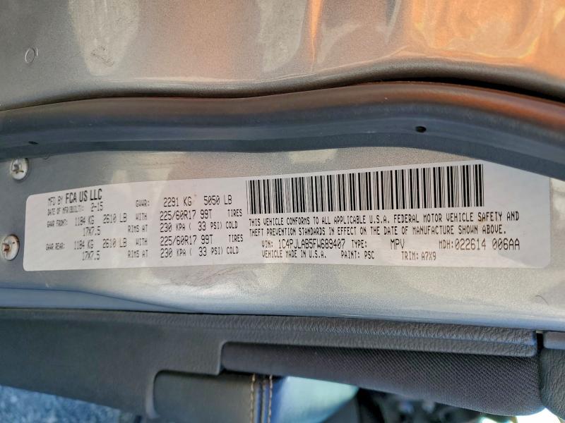 Photo 14 from auction – 2015 JEEP CHEROKEE S with VIN 1C4PJLAB5FW689407