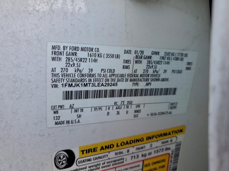 Photo 14 from auction – 2020 FORD EXPEDITION with VIN 1FMJK1MT3LEA29245