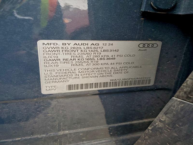Photo 14 from auction – 2025 AUDI Q6 E-TRON with VIN WA122BGF5SA022222