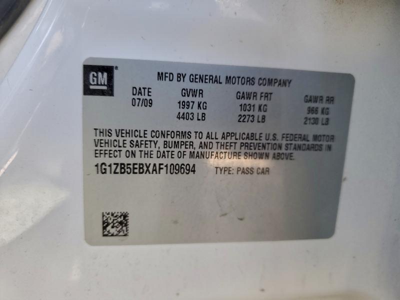 Photo 10 from auction – 2010 CHEVROLET MALIBU with VIN 1G1ZB5EBXAF109694