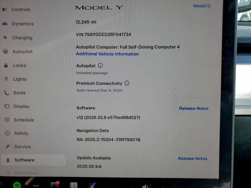 Photo 9 from auction – 2024 TESLA MODEL Y with VIN 7SAYGDED2RF041734
