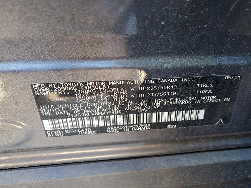Photo 14 from auction – 2021 TOYOTA RAV4 XLE P with VIN 2T3C1RFV8MW154040