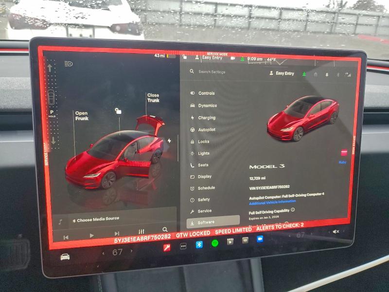 Photo 9 from auction – 2024 TESLA MODEL 3 with VIN 5YJ3E1EA8RF750282
