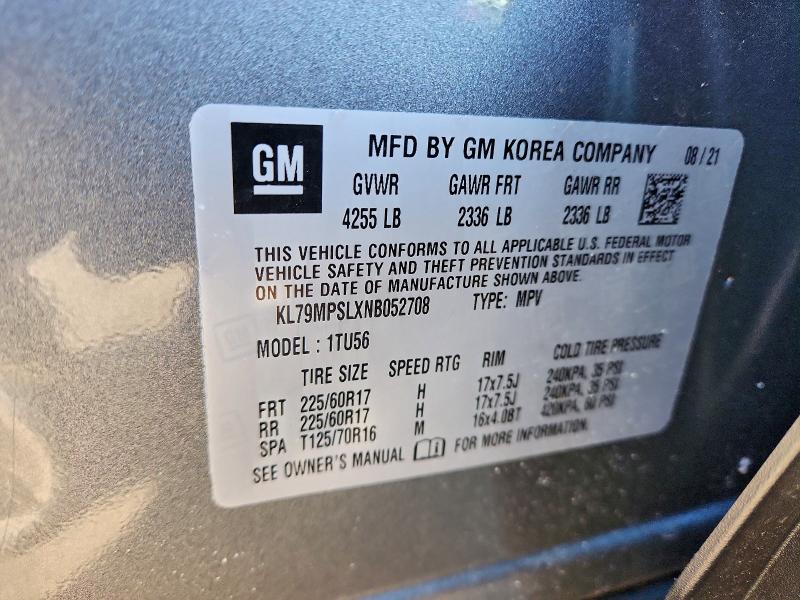 Photo 14 from auction – 2022 CHEVROLET TRAILBLAZER with VIN KL79MPSLXNB052708